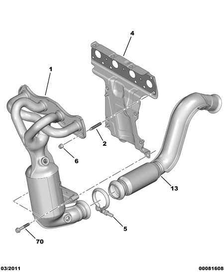 PEUGEOT (DF-PSA) 0341 L3 - Front catalytic exhaust manifold: 01 pcs. autospares.lv