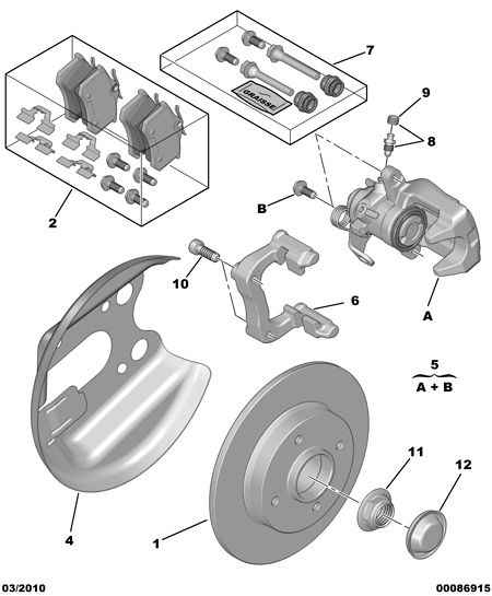 CITROËN/PEUGEOT 4254.28 - Rear brake disc caliper friction pad: 01 pcs. autospares.lv