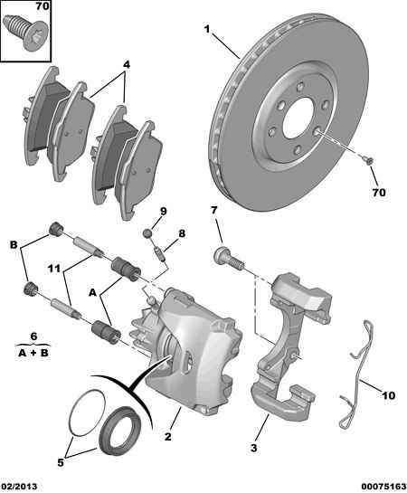PEUGEOT 4253 43 - Front brakes disc caliper friction pad: 01 pcs. autospares.lv