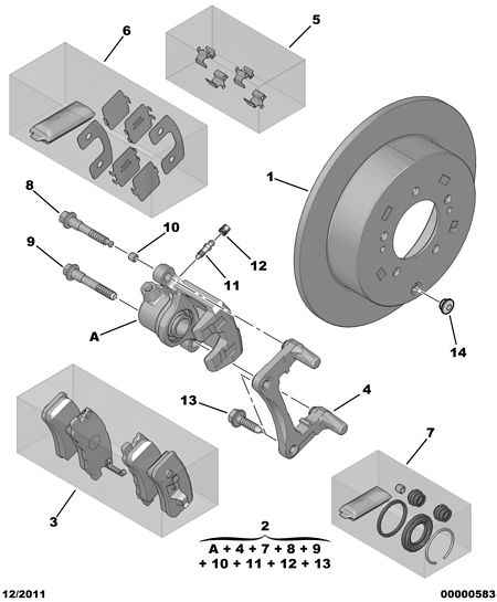 CITROËN 4249 61 - Rear brake disc caliper friction pad: 02 pcs. autospares.lv