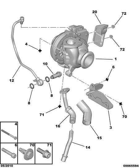 CITROËN (DF-PSA) 0375 N3 - Turbo charger oil return hose: 01 pcs. autospares.lv