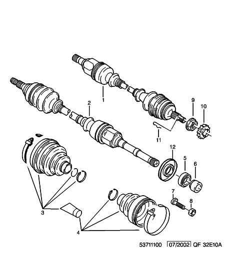 PEUGEOT 3273 06 - Driveshaft: 01 pcs. autospares.lv