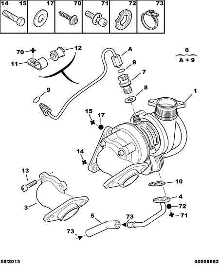 PEUGEOT 0375.72 - Turbo charger oil return hose: 01 pcs. autospares.lv