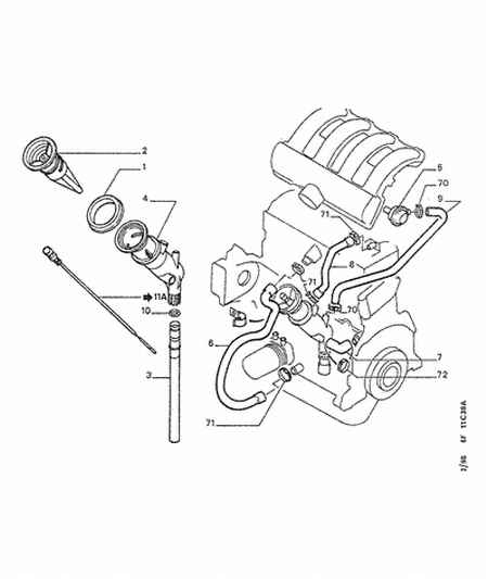 PEUGEOT 1180 52 - Oil vapor and gas piping: 01 pcs. autospares.lv