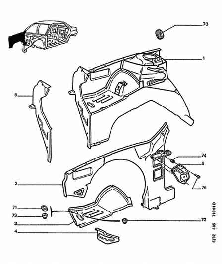 VAG 7119 41 - Front inner wing: 01 pcs. autospares.lv