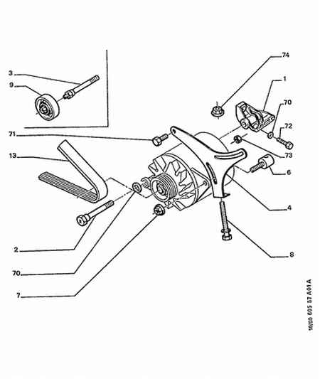PEUGEOT (DF-PSA) 5750 TX - Alternator belt and fixings: 01 pcs. autospares.lv