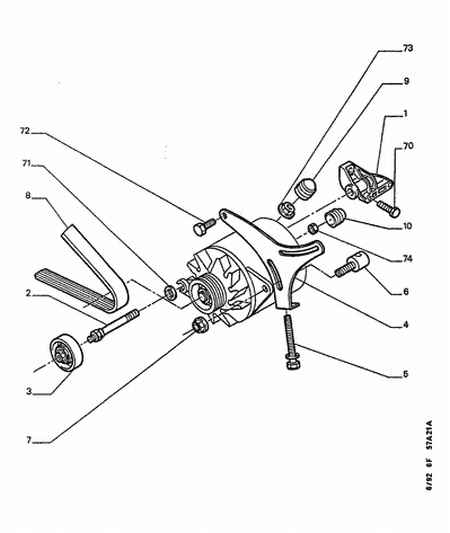 CITROËN (DF-PSA) 5750 TL - Alternator belt and fixings: 01 pcs. autospares.lv