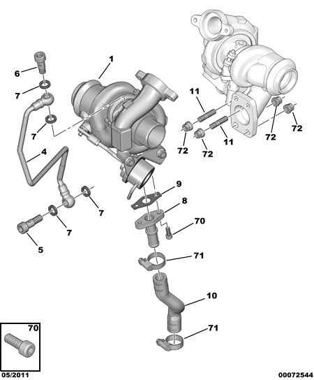 Opel 0375 Q2 - Turbo charger oil return hose: 01 pcs. autospares.lv