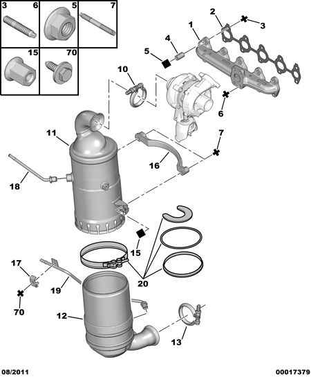 PEUGEOT 1731 XP - Front catalytic exhaust manifold: 01 pcs. autospares.lv