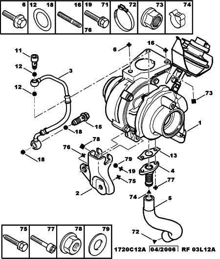 FIAT 0375 L7 - Turbo charger oil return hose: 01 pcs. autospares.lv