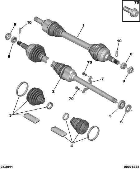 CITROËN 3293.C3 - Driveshaft: 02 pcs. autospares.lv