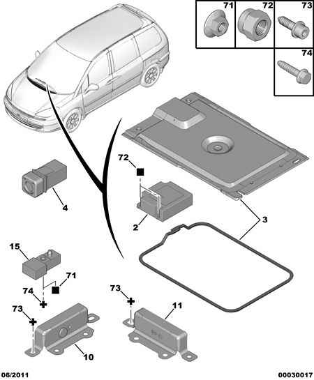 PEUGEOT 6546 H0 - Control unit and sensor: 01 pcs. autospares.lv