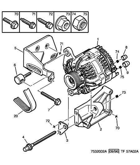 CITROËN 5705 5Z - Alternator and fixings: 01 pcs. autospares.lv