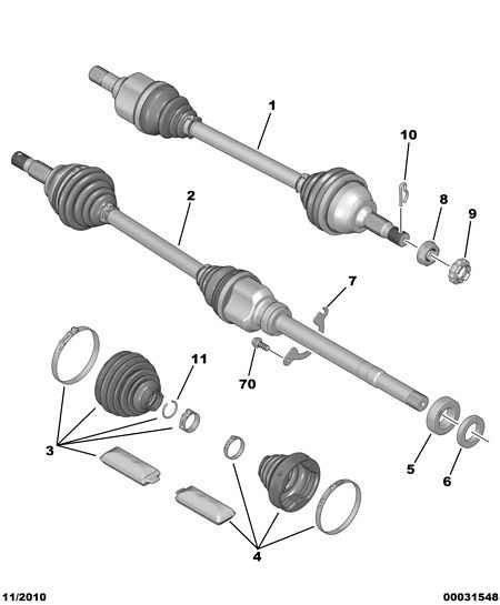 PEUGEOT 3272 AS - Driveshaft: 01 pcs. autospares.lv