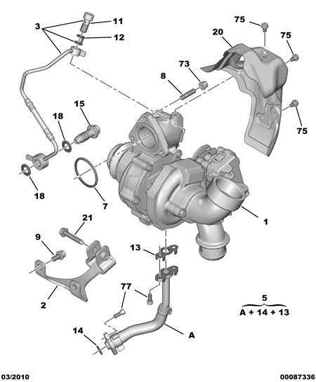 CITROËN/PEUGEOT 0375 R7 - Turbo charger oil return hose: 01 pcs. autospares.lv