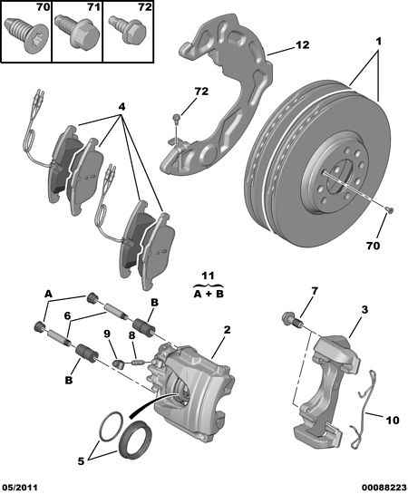 CITROËN 16 101 037 80 - Front brakes disc caliper friction pad: 01 pcs. autospares.lv