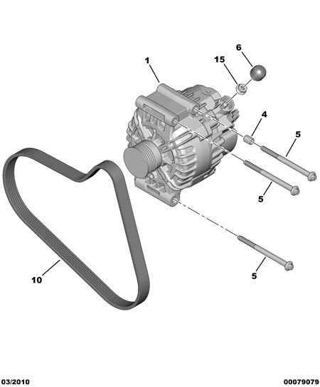 CITROËN/PEUGEOT 5750 YN - Alternator and fixings: 01 pcs. autospares.lv