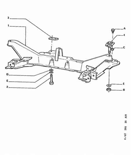 CITROËN 3502.77 - Front crossmember and cradle: 04 pcs. autospares.lv