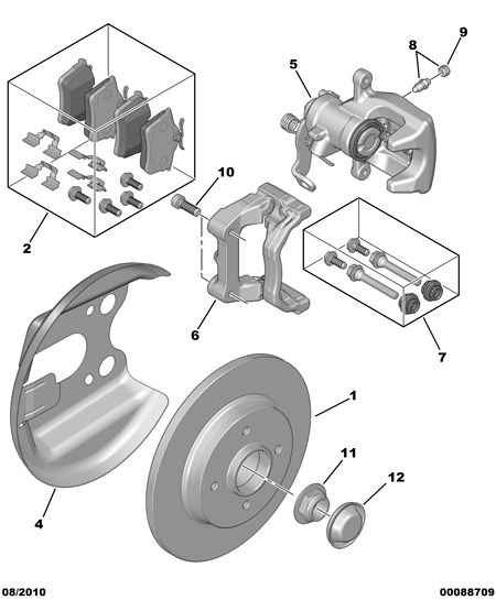 CITROËN (DF-PSA) 4254 44 - Rear brake disc caliper friction pad: 01 pcs. autospares.lv