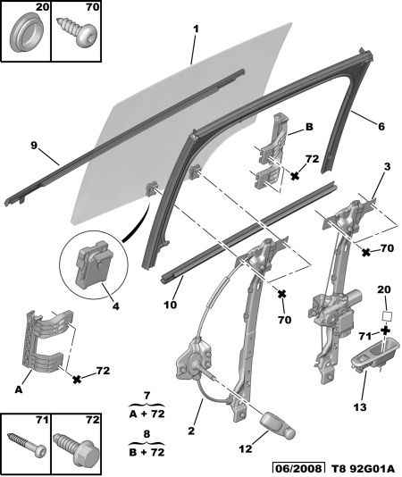 IJS 93-1190 - Rear hinged side door glass: 01 pcs. autospares.lv