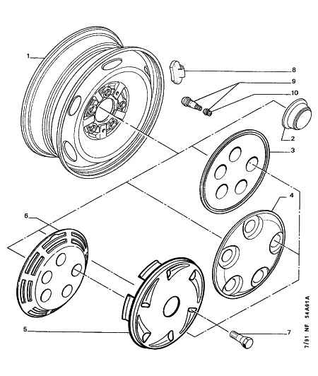 RENAULT 5415 97 - Steel road wheels: 04 pcs. autospares.lv