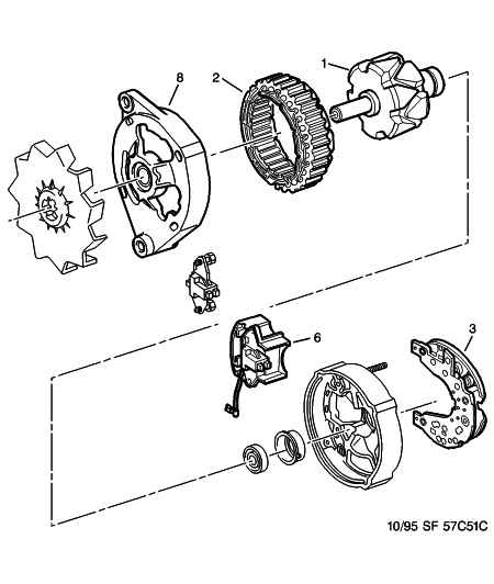 PEUGEOT 5761.67 - Alternator detail: 01 pcs. autospares.lv