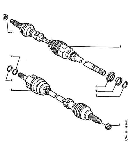 CITROËN/PEUGEOT 3273 H1 - Drive shaft: 01 pcs. autospares.lv