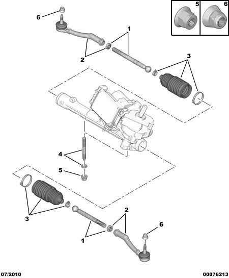 CITROËN 16 080 253 80 - Steering rack components: 02 pcs. autospares.lv