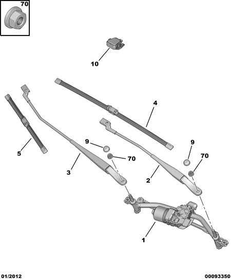 PEUGEOT 16 083 927 80 - Windscreen wiper motor - conrod assy: 01 pcs. autospares.lv