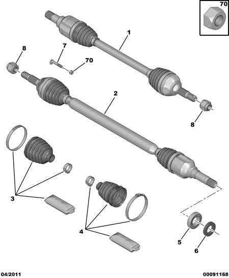 CITROËN/PEUGEOT 3287 95 - Driveshaft: 01 pcs. autospares.lv