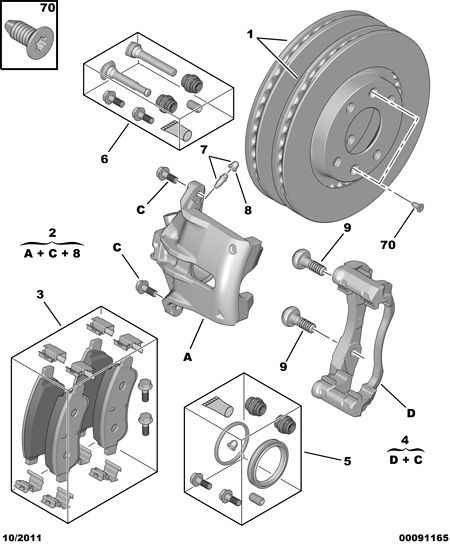 CITROËN/PEUGEOT 4249.83 - Front brakes disc caliper friction pad: 01 pcs. autospares.lv