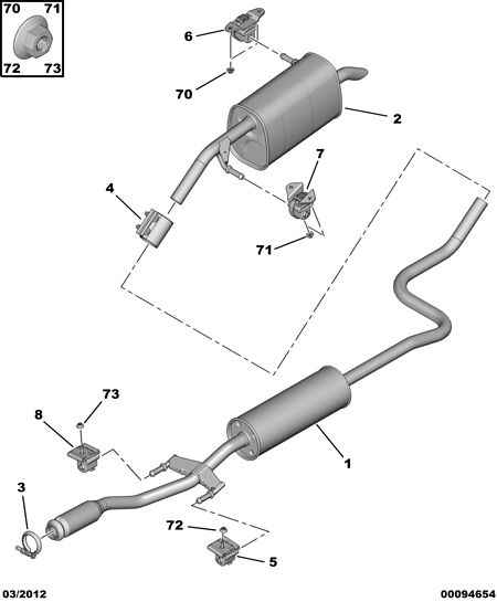 Opel 1713 53 - Intermediate and rear exhaust: 01 pcs. autospares.lv