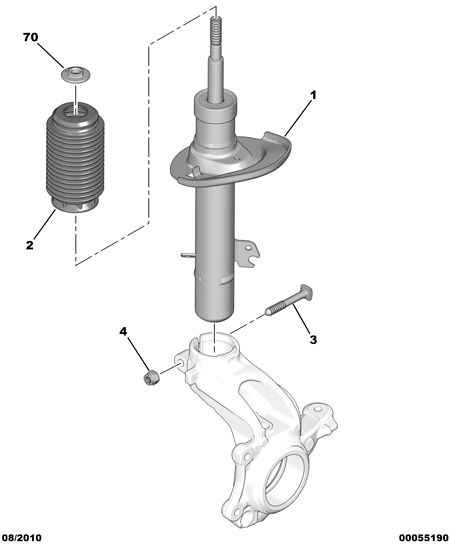 PEUGEOT 5202 VF - Shock absorbers: 01 pcs. autospares.lv