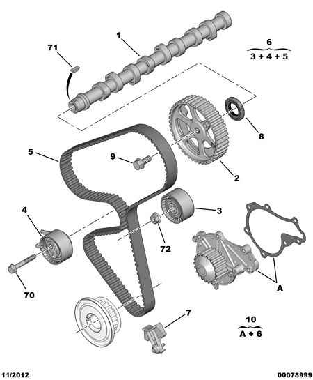 PEUGEOT (DF-PSA) 0829 88 - Camshaft belt camshaft gear: 01 pcs. autospares.lv