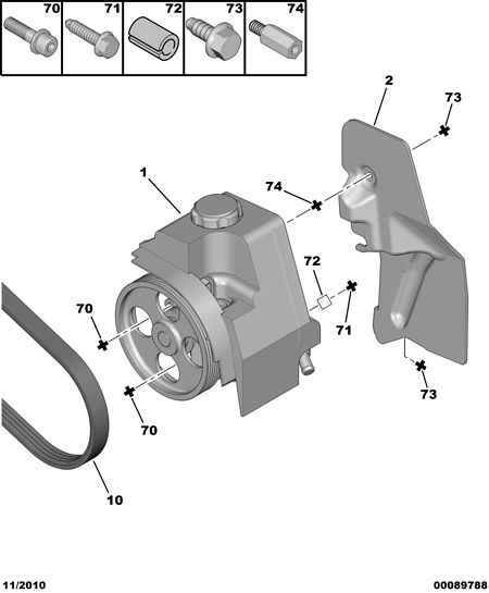 PEUGEOT 4007 KX - Power steering pump: 01 pcs. autospares.lv