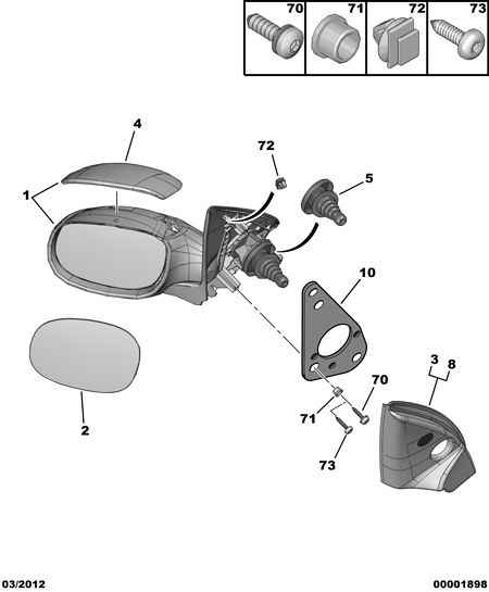 PEUGEOT 8148 YC - Outside Mirror autospares.lv