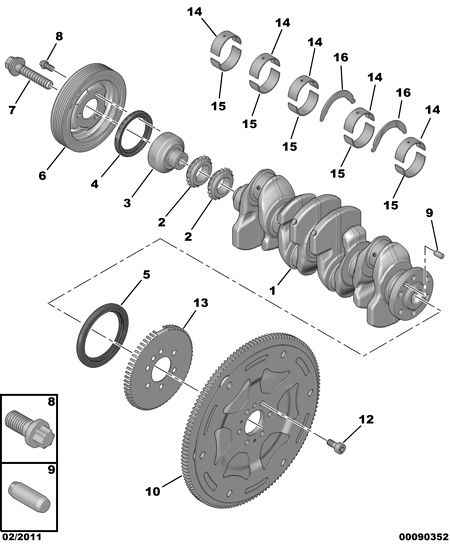 DS 0515 T2 - Crankshaft pulley: 01 pcs. autospares.lv