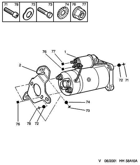 PEUGEOT (DF-PSA) 5802 E4 - Fastening starter motor: 01 pcs. autospares.lv