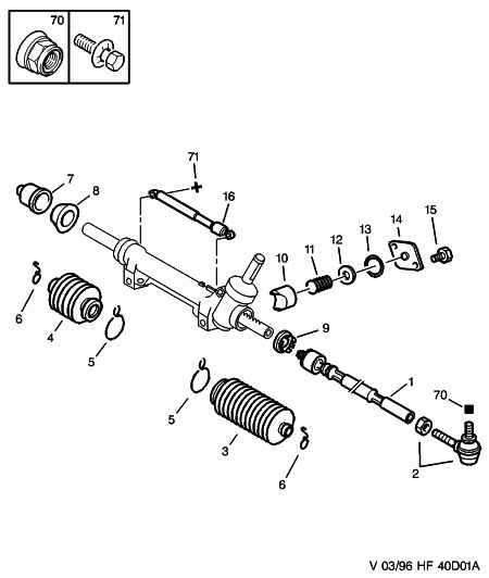 PEUGEOT 3817.50 - Steering rack components: 01 pcs. autospares.lv