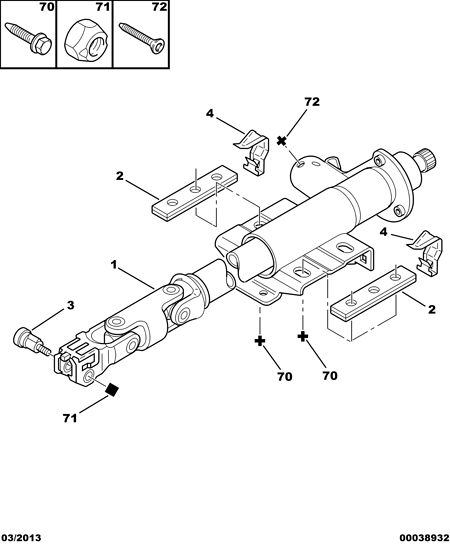 ATE-CN 4121 35 - Steering column support: 02 pcs. autospares.lv