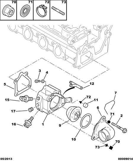 CITROËN 1338 39 - Coolant thermostat / housing autospares.lv