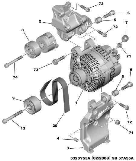 CITROËN/PEUGEOT 5751.F4 - Alternator and fixings: 01 pcs. autospares.lv