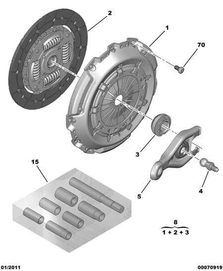 Scania 2052 71 - Clutch wtht ret mech plate bearing buffe: 01 pcs. autospares.lv