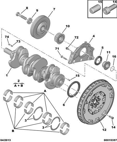 PEUGEOT 0532.L0 - Crankshaft pulley: 01 pcs. autospares.lv