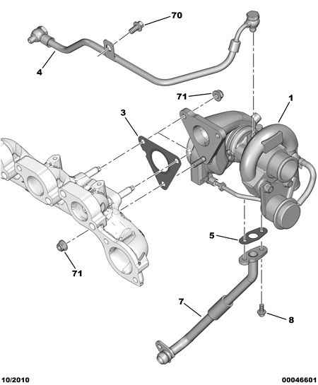 FORD 0375 K7 - Turbo charger oil return hose: 01 pcs. autospares.lv