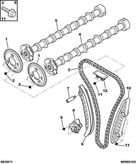 PEUGEOT 0805 H3 - Camshaft belt camshaft gear: 02 pcs. autospares.lv