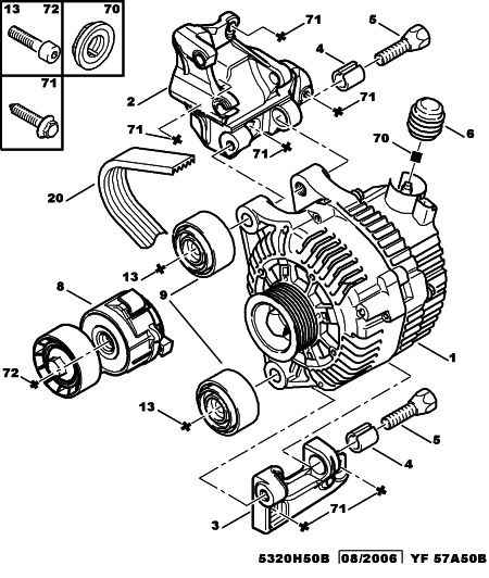 FIAT 5751 F3 - Alternator and fixings: 01 pcs. autospares.lv