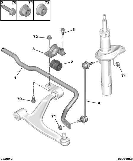 CITROËN 5094.77 - Front anti roll bar: 02 pcs. autospares.lv