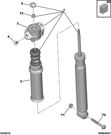 CITROËN (DF-PSA) 5206 W0 - Rear shock absorber: 02 pcs. autospares.lv