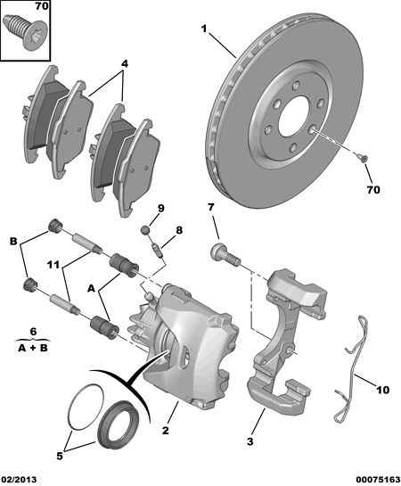 DS 4249 J8 - Front brakes disc caliper friction pad: 02 pcs. autospares.lv